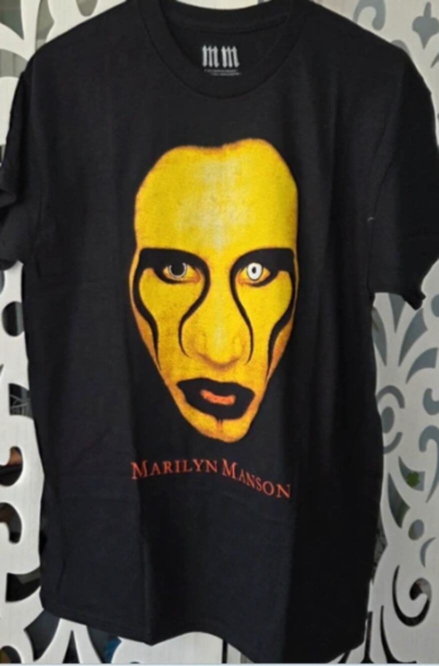 Marilyn Manson Face T Shirt Black Mens Medium Global Merchandising Band Tee New